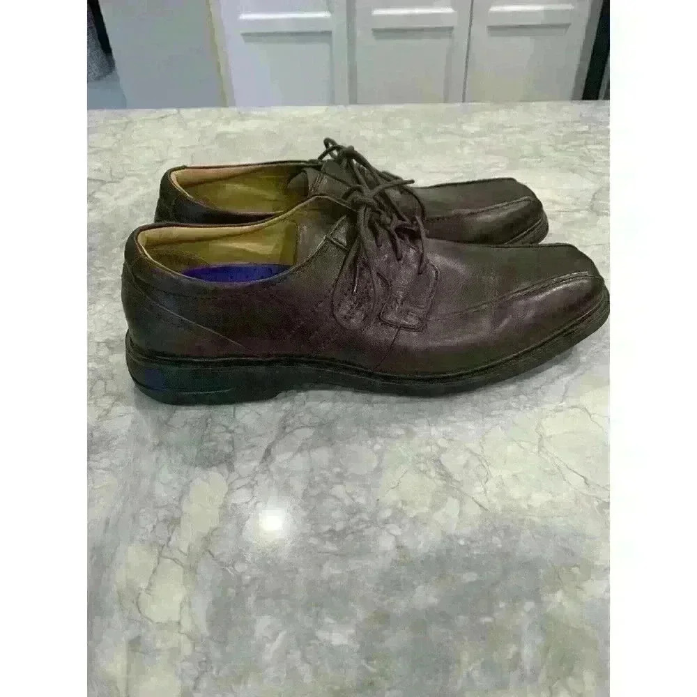 Nunn Bush Men's Comfort Gel Brown Square Toe Dress Shoes lace up size 11.5M - Picture 3 of 6